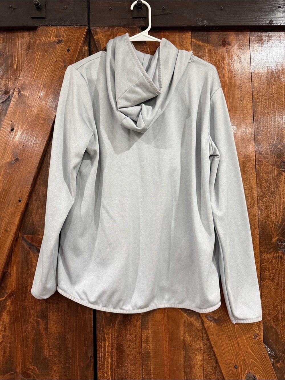 Under Armour Men’s Light Gray Pullover Hoodie with Black Logo - Picture 2 of 3